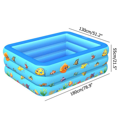 Inflatable Swimming Pool Square Swimming Pool Children Inflatable Pool Bathing Tub Baby Kid Home Outdoor Large Swimming Pool