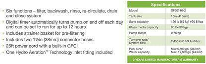26651EG SX3000 Krystal Clear Sand Filter Pump for Above Ground Pools