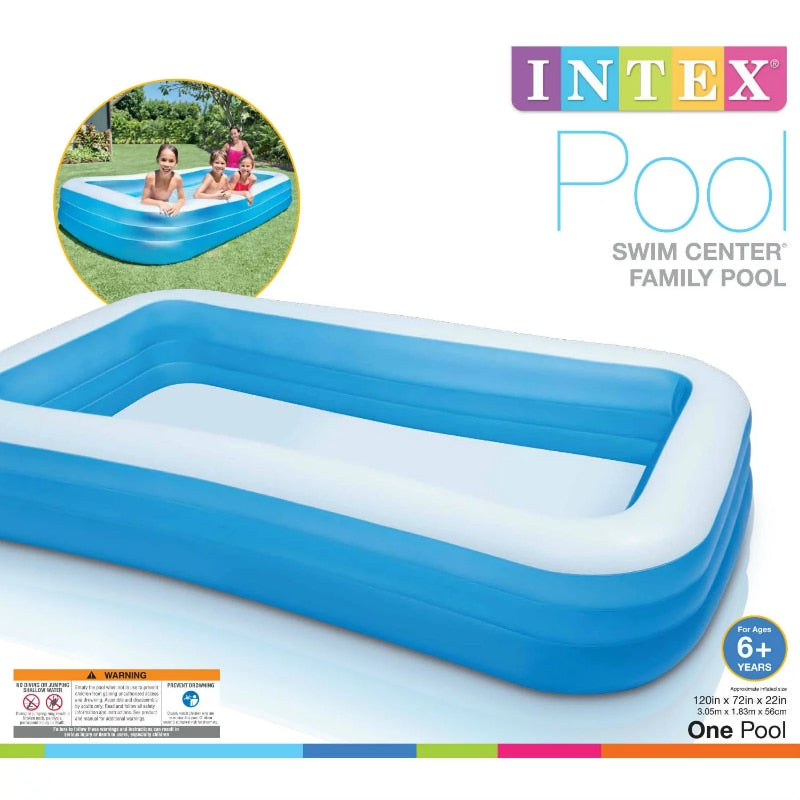 Intex Inflatable Swim Center Family Lounge Pool, 120" x 72" x 22" - Colors may vary.